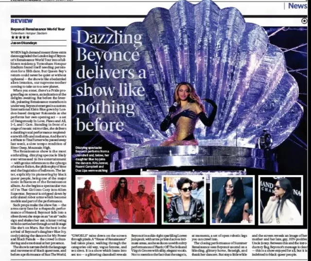 Beyonce Renaissance World Tour 1st UK Night London Tottenham Article News 30.5