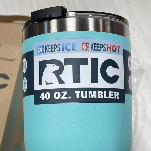 RTIC 40oz Stainless Steel Tumbler Rambler w/ Spill Proof Lid Vacuum Insulated 3