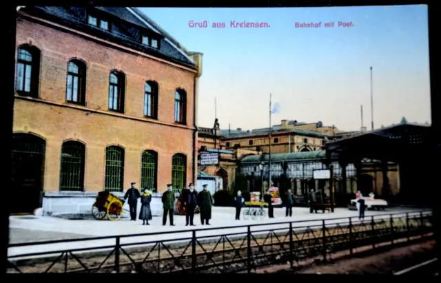 60784 Ak Gruß Aus Kreiensen Railway Station With Post Menschen At 1920