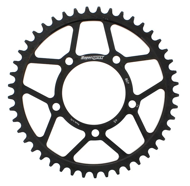 Supersprox Rear Steel Sprocket 45T Black RFE-807-45-BLK