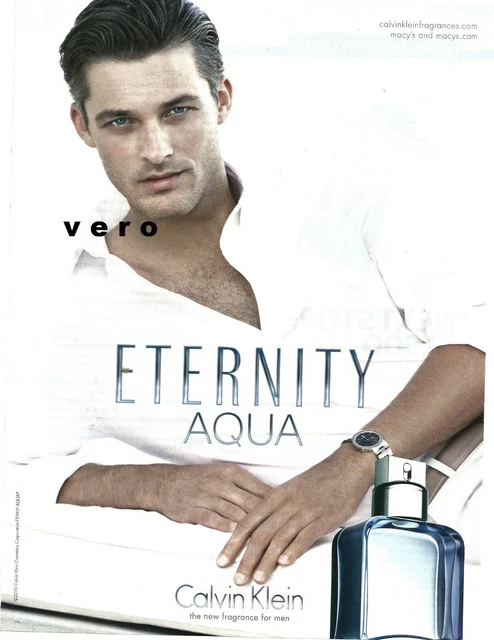 ETERNITY AQUA print ad 2010 Men’s Fragrance Cologne CALVIN KLEIN vtg SEXY GUY
