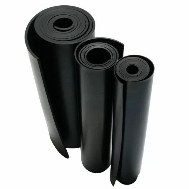 Neoprene Rubber Sheet / Solid Black Smooth / Squares & Strips in all sizes