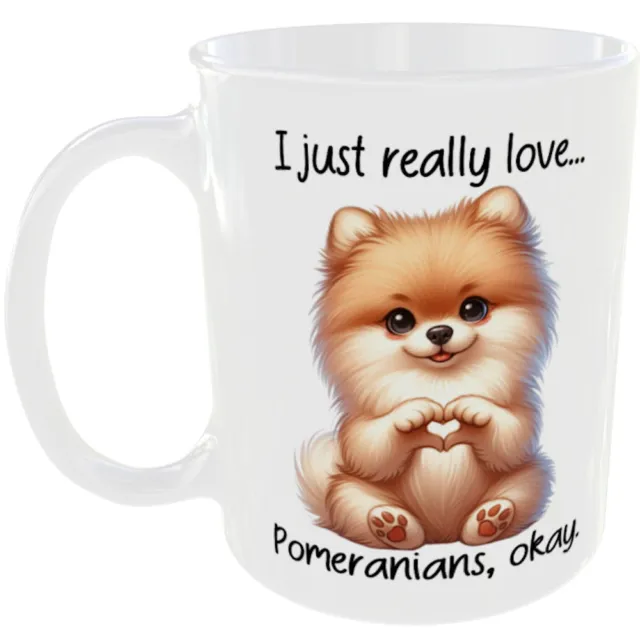 I Love Pomeranians Mug Heart Dog Breed Owner Lovers Gift Cup Pomeranian Pom Dogs