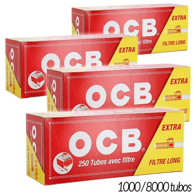 TUBOS VACIOS con FILTRO LARGO OCB para RELLENAR 1000 a 8000 CIGARRILLOS