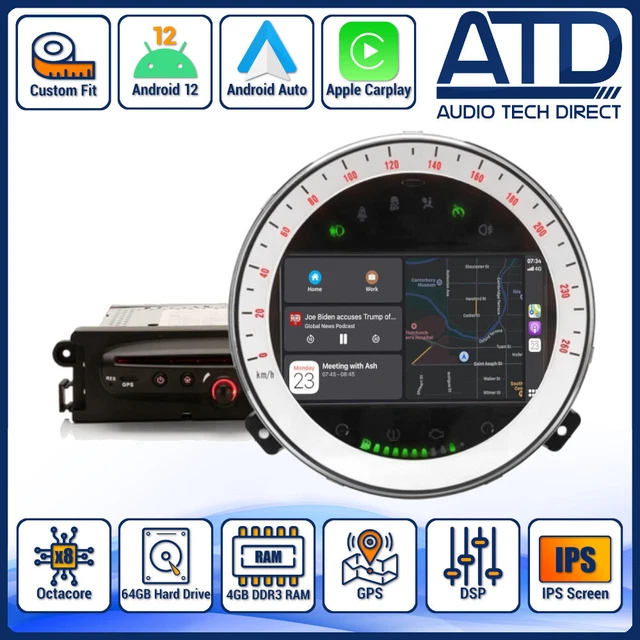 CARPLAY RADIO FOR Mini Clubman Cooper One R55 Android Auto GPS Sat Nav