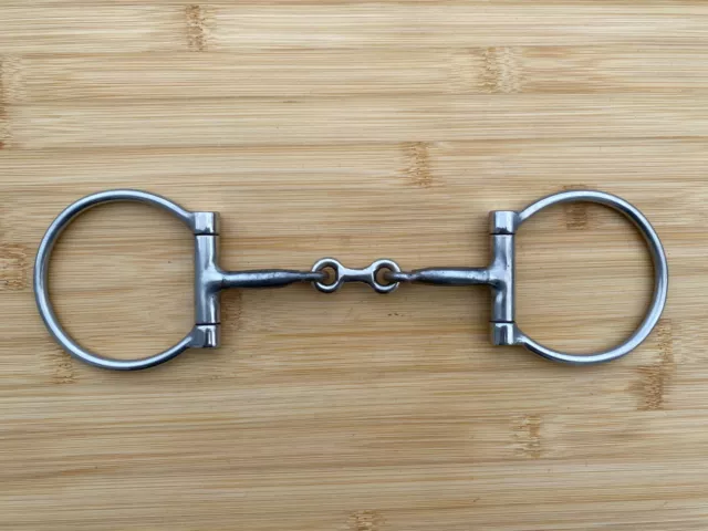 Stainless Steel Western Dee Ring Snaffle Bit w 3-Piece Dog Bone Mouth  ~ 5"