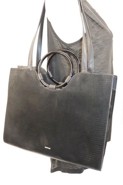 PARFOIS Sac à Main Porté Épaule Vintage Polyester Noir TBE