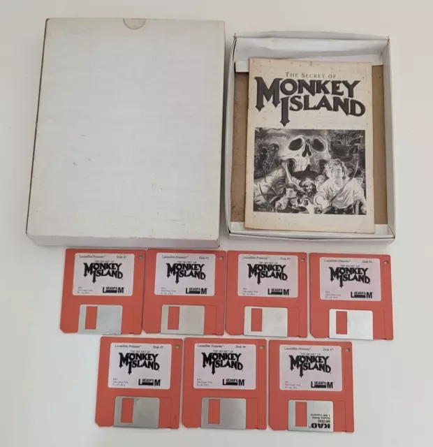 Secret of Monkey Island MS DOS Micro Floppy Disc PC Game 3.5" Vintage Lucasfilm