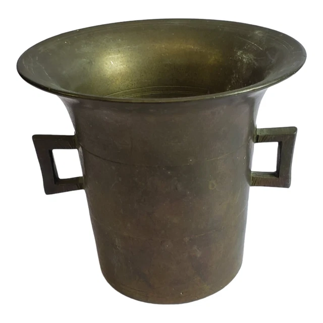Antique 19th century Brass Mortar - 5" tall, 6" wide,  4lbs