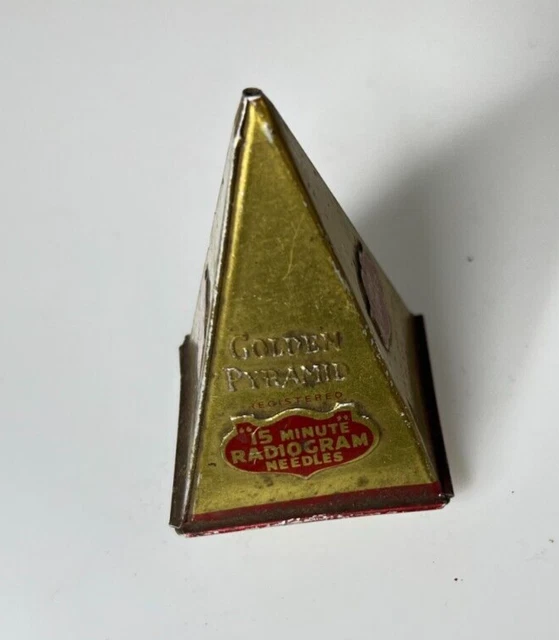 Vintage Pyramid Gramophone Needle tin with a few needles inside