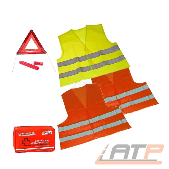 SICHERHEITS-SET 5-TLG DEUTSCHLAND 2x WARNWESTE ERWACHSENE ERSTE HILFE 31871638