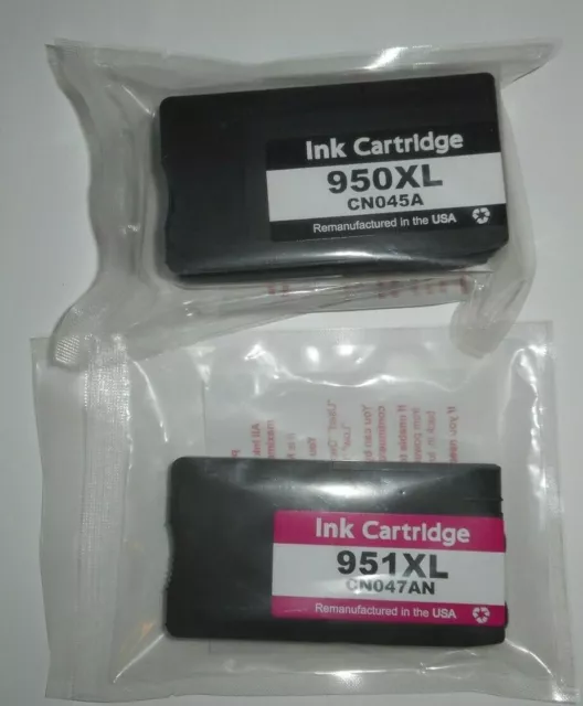 HP 950 XL Black 951 XL Magenta Ink Cartridge Remanufactured in the USA