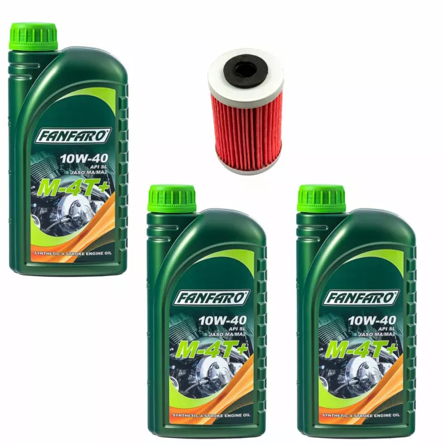 10W40 Motoröl Set 3 Liter Ölfilter MF155 für KTM Duke 200 125 RC 125 RC125