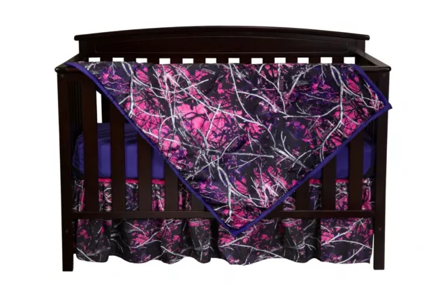 Muddy Girl Camo Crib Set Bedding, Sheet Skirt Blanket Baby Toddler