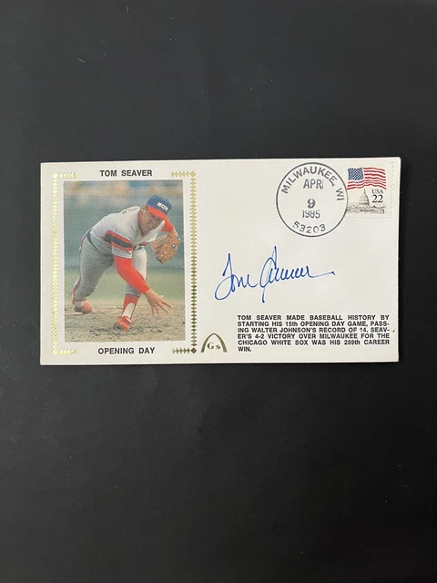 Tom Seaver Auto | Gateway cache envelope | JSA Autheticated | Opening day