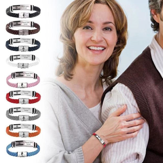 Bracciale Uomo In Vera Pelle Intrecciata E Acciaio Inox 316L – Chiusura A Clip, 20.3-21.6 Cm