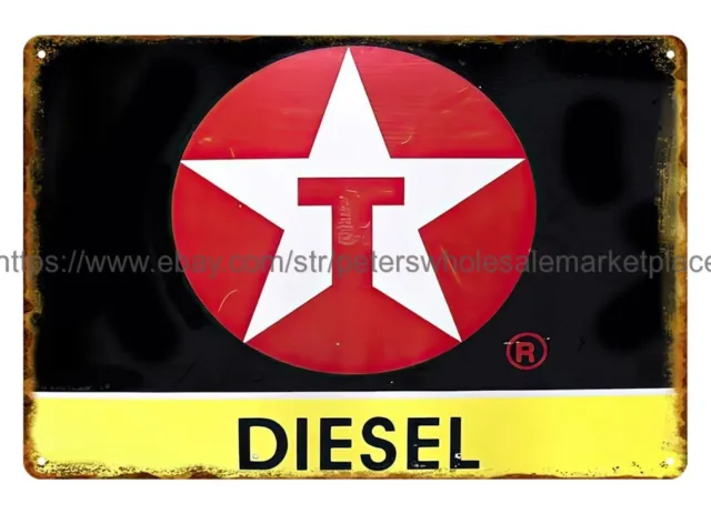 Texaco Diesel metal tin sign shop kitchen rustic posters and prints