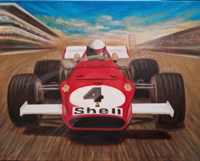Ferrari 312B - Quadro ad olio su tela 50x40