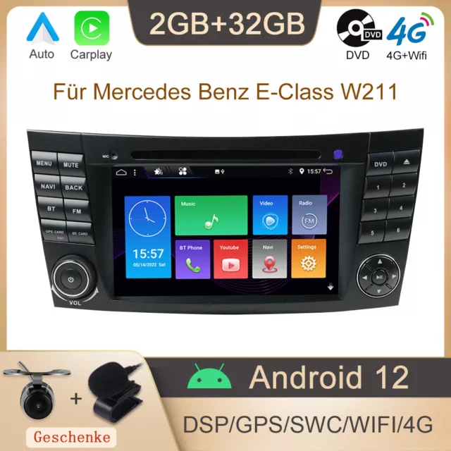 Für Mercedes Benz EClass W211 W219 E200 Autoradio Android 12 GPS DVD DSP Carplay