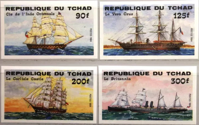 CHAD TSCHAD 1984 1070-73 U Communicaiton Sailing Ships Segelschiffe Schiffe MNH