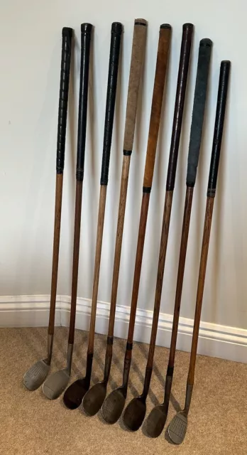 Hickory Golf Clubs - Collection Of 8 Niblick Irons - All Playable Condition 2