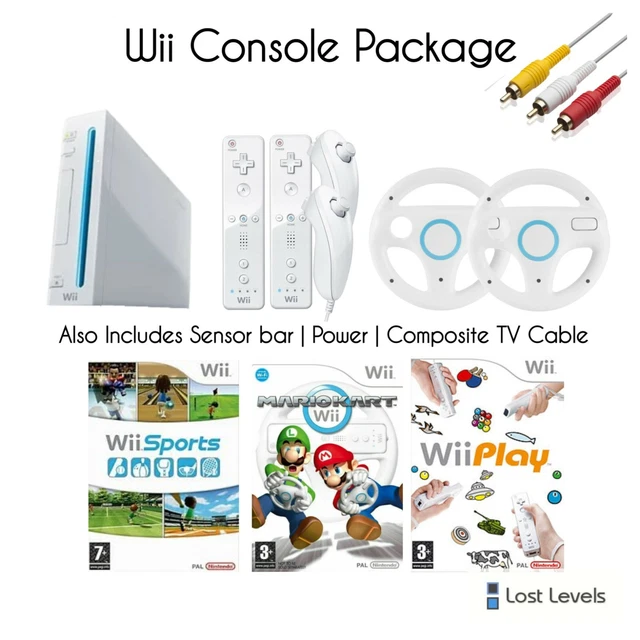 NINTENDO WII CONSOLE Bundle Mario Kart 2 Controls Board Also