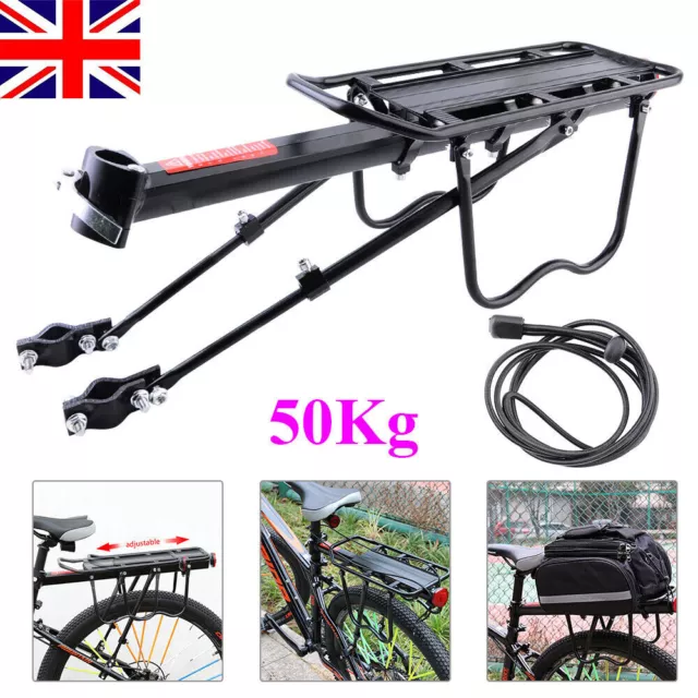 Aluminum Alloy Rear Bicycle Pannier Rack Carrier Bag Luggage Cycle Mountain Bike