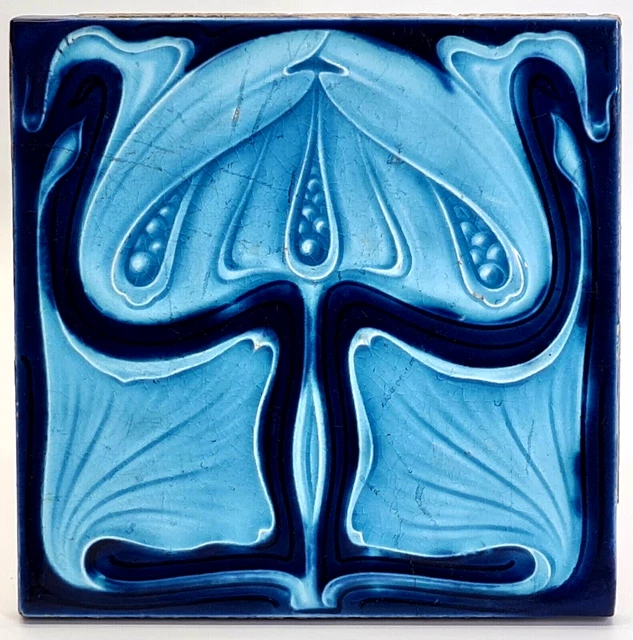 Art Nouveau Fireplace Majolica Tile Alfred Meakin Ltd. C1903