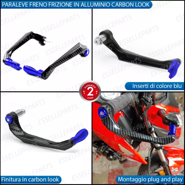 Paraleve Protezione Leve Freno Frizione Carbon Look Blu Per Piaggio Ntt 50 2