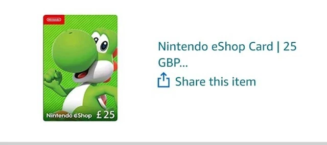 Nintendo eShop £25 Gift Card *UNUSED*
