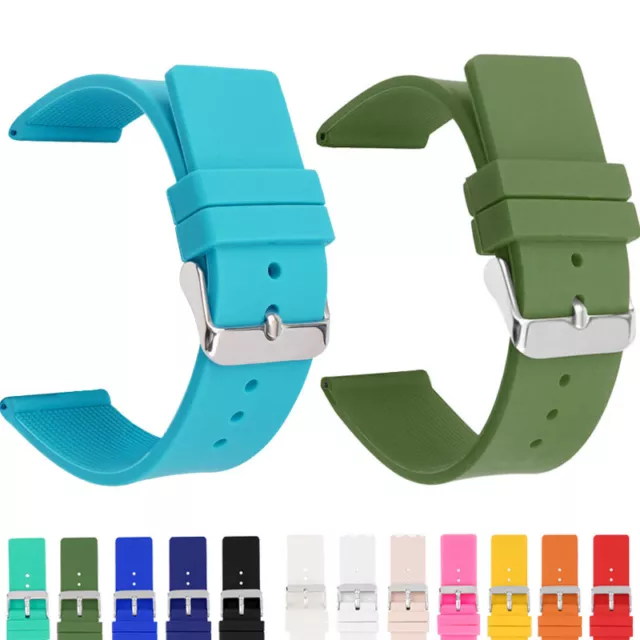 Universal Silicone Smart Bracelet Watch Strap Soft Rubber Watch Band 12mm-24mm