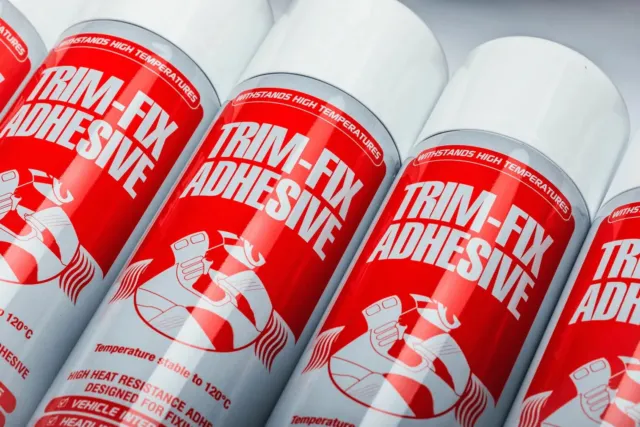 TRIM FIX Spray Glue Van Carpet High Temperature Adhesive Heat Resistant 500ml