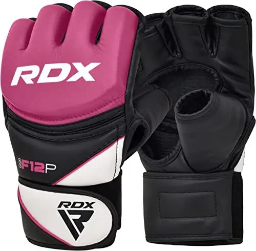 RDX MMA Gloves for Grappling Martial Arts Training, D. Cut Open Palm Maya Hide L