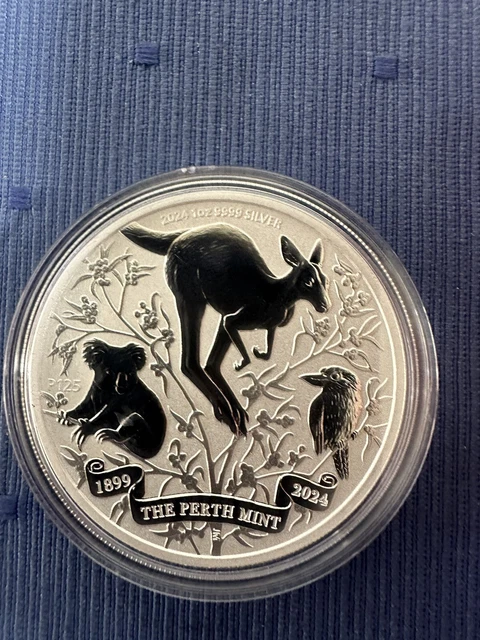 2024 Australia Perth Mint 125th Anniversary 1 Oz Silver Coin – BU In Capsule – Uncertified
