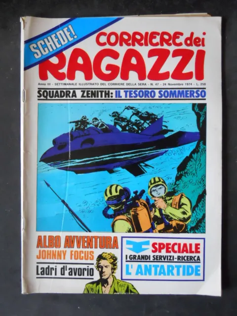 Corriere Dei Ragazzi 47 1974 Con Albo Avventura Johnny Focus + Figurine [G840B]