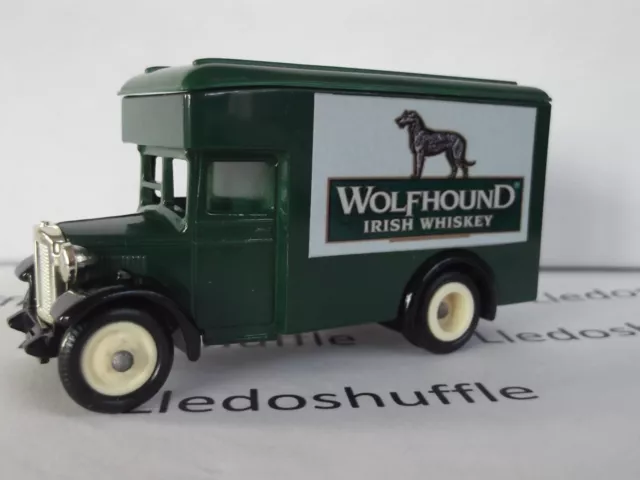 Lledo Dennis Parcels Van LP16 Code 3, Wolfhound Irish Whiskey, green roof