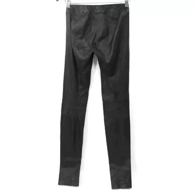 The Row Lambskin Leather Black Moto Leggings XS Slimming Pants 2