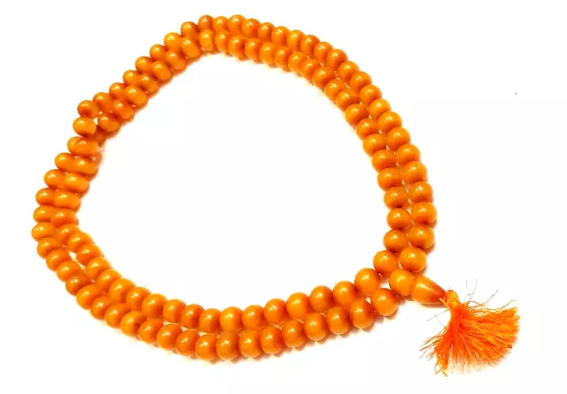 Collana di Mala del rosario tribale tibetano Banjara con aspetto ambrato,...