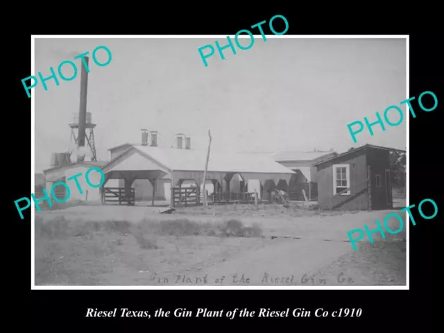 OLD POSTCARD SIZE PHOTO OF RIESEL TEXAS THE RIESEL GIN Co FACTORY c1910