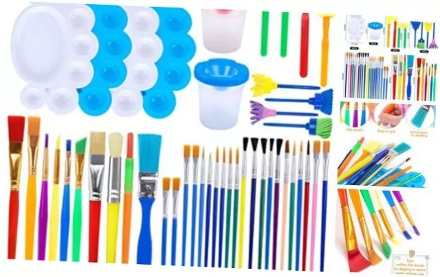 Painting Brushes, 45PCS Kids All Purpose Paint Supplies 45pcs Painting Brushes