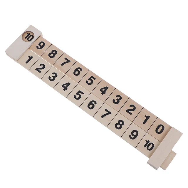 WOODEN MATH ARITHMETIC Addition Subtract Learning Ruler Kids Education ...