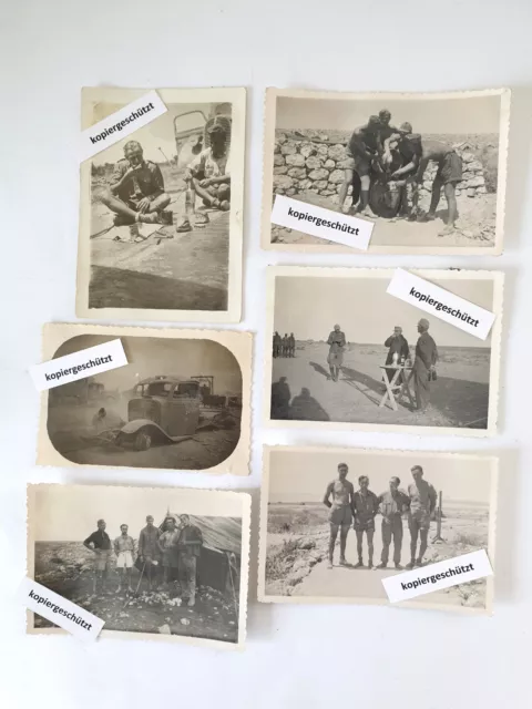 6x Foto -  II. WK - Soldaten d. Afrikakorps in Lybien