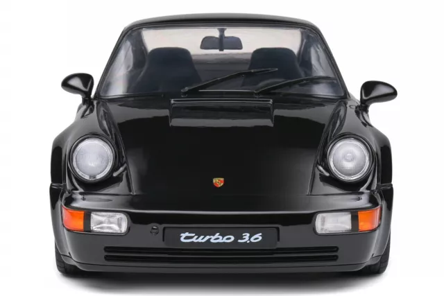 Porsche 911 964 Turbo black diecast model car S1803404 Solido 1:18 3