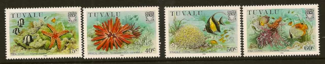 TUVALU : 1986 Coral Reef Life series I  SG 437-40 unmounted mint