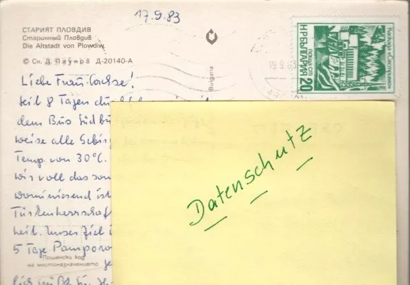 AK154 - Ansichtskarte / Postkarte: Bulgarien - Altstadt von Plowdiw - 17.09.83 2