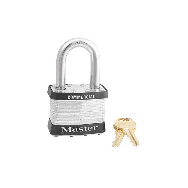 MASTER LOCK 25KALF Keyed Padlock, 15/16 in,Rectangle,Silver