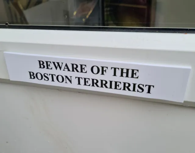 Letrero divertido para perro puerta/puerta Boston TERRIERIST