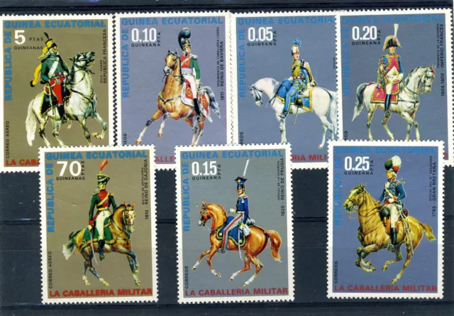 Equatorial Guinea #Mi775-Mi781 MNH Cavalry Uniforms Horses