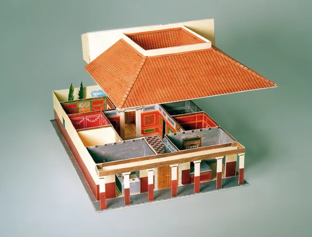 Schreiber-Bogen Kartonmodellbau Römisches Landhaus | Papier Modellbausatz 1:87 3