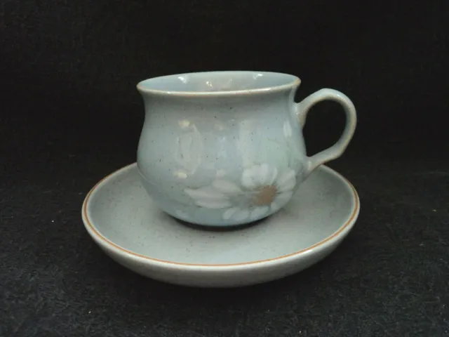Denby Blue Dawn Teacup and Saucer Sherwood Shape Stoneware Dinnerware